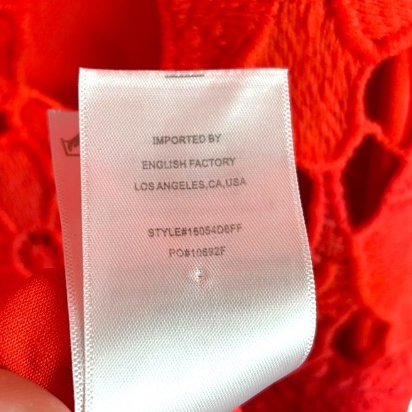 ENGLISH FACTORY FLORAL LACE ORANGE MINI DRESS - Picture 12 of 13